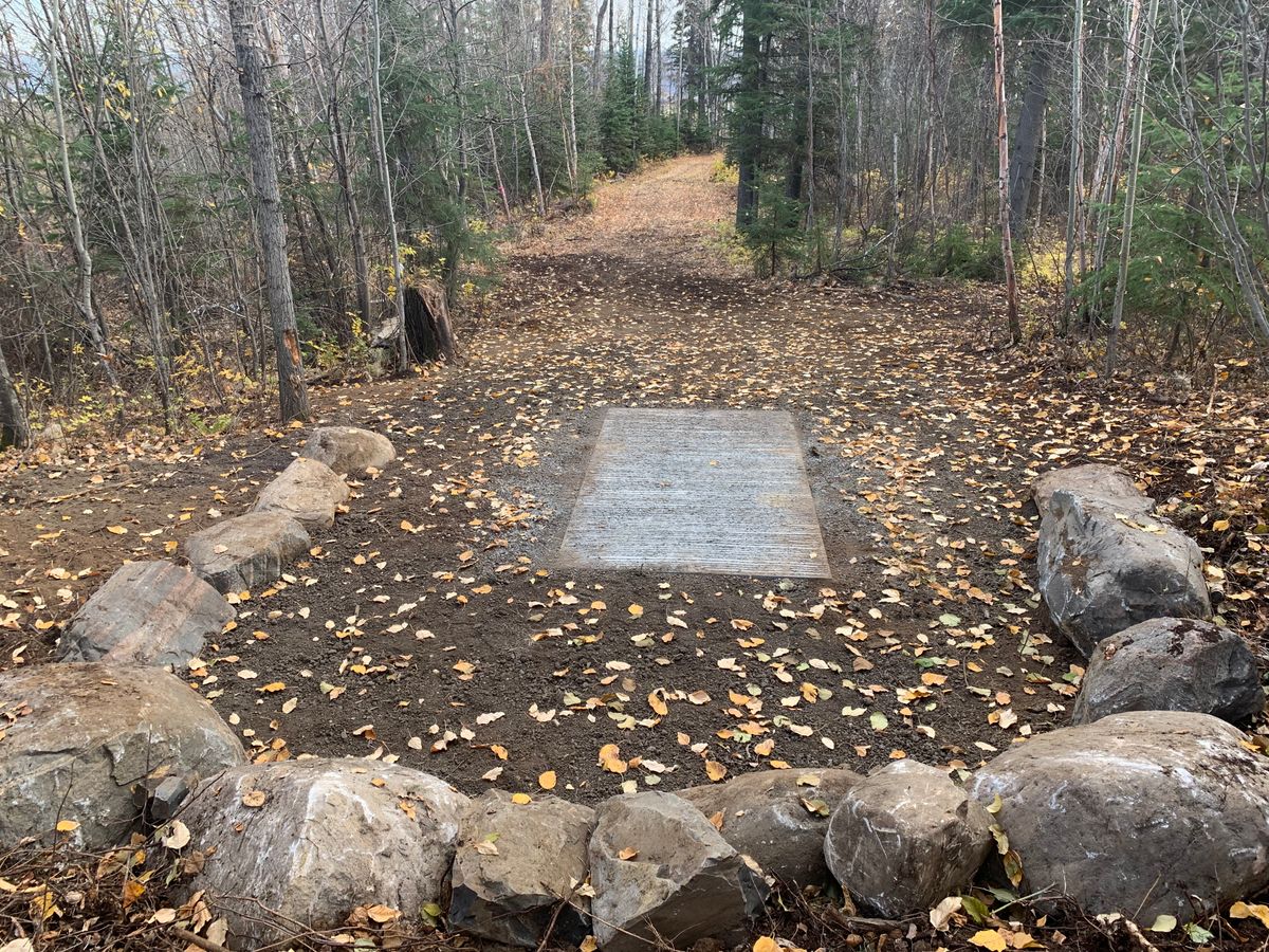 Hole 3 Blue tee pad, fresh after construction
