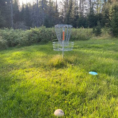 Basket for 7. Look out for the rough to the left of the tee shot.