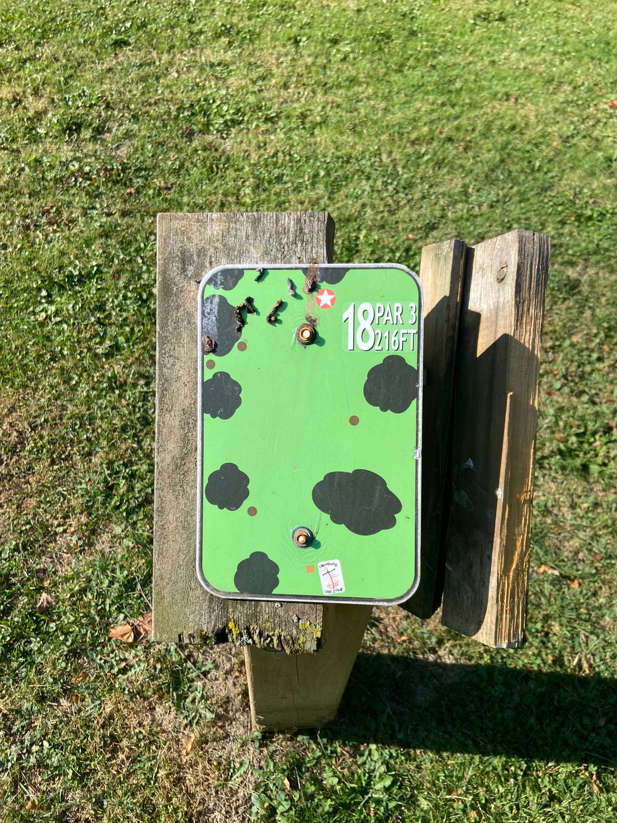 Hole 18’s Tee sign