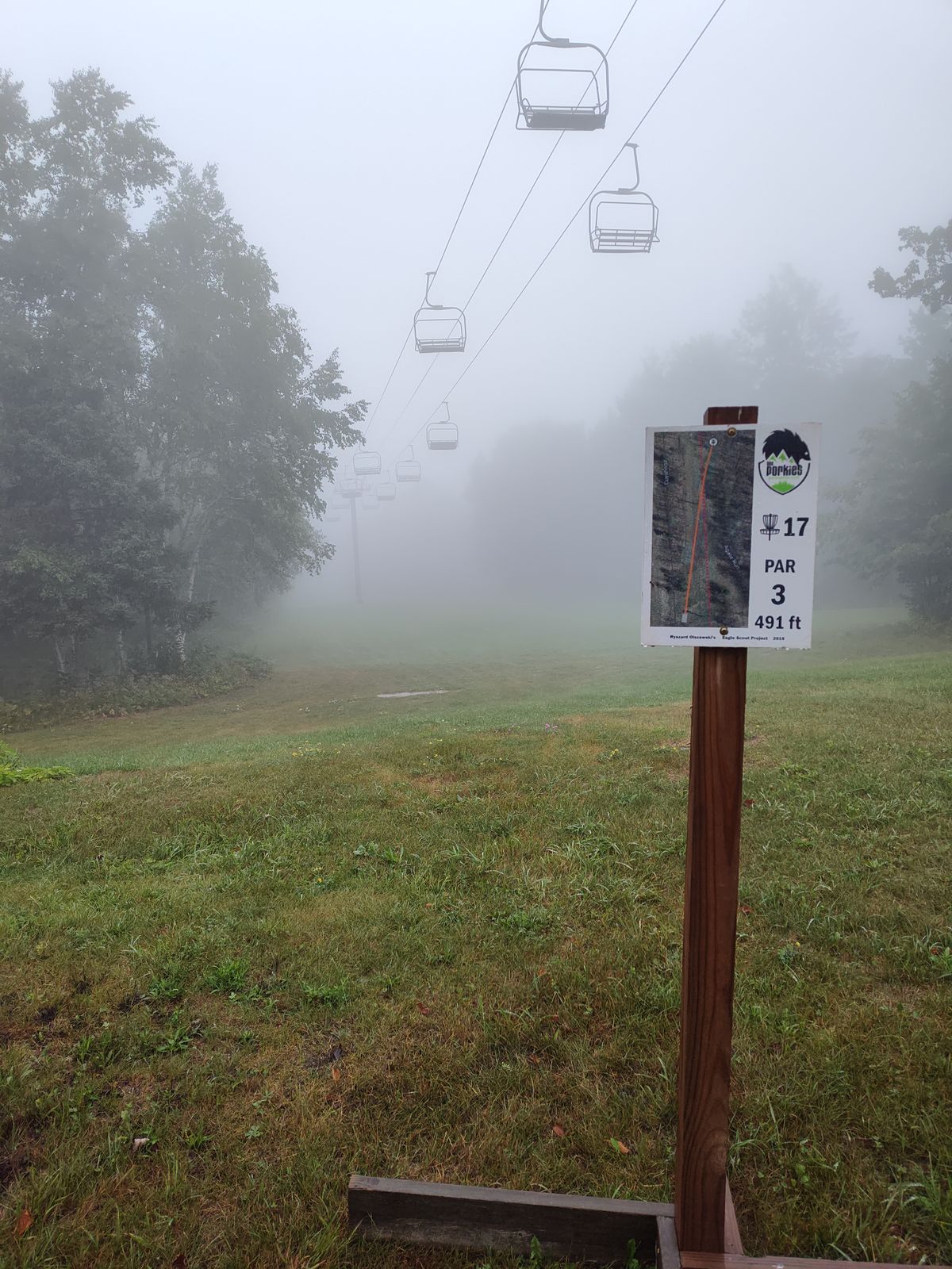 Playing while the clouds roll down the mountain.