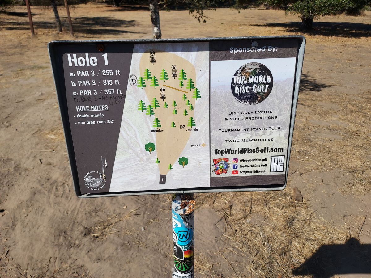 Hole 1 tee sign