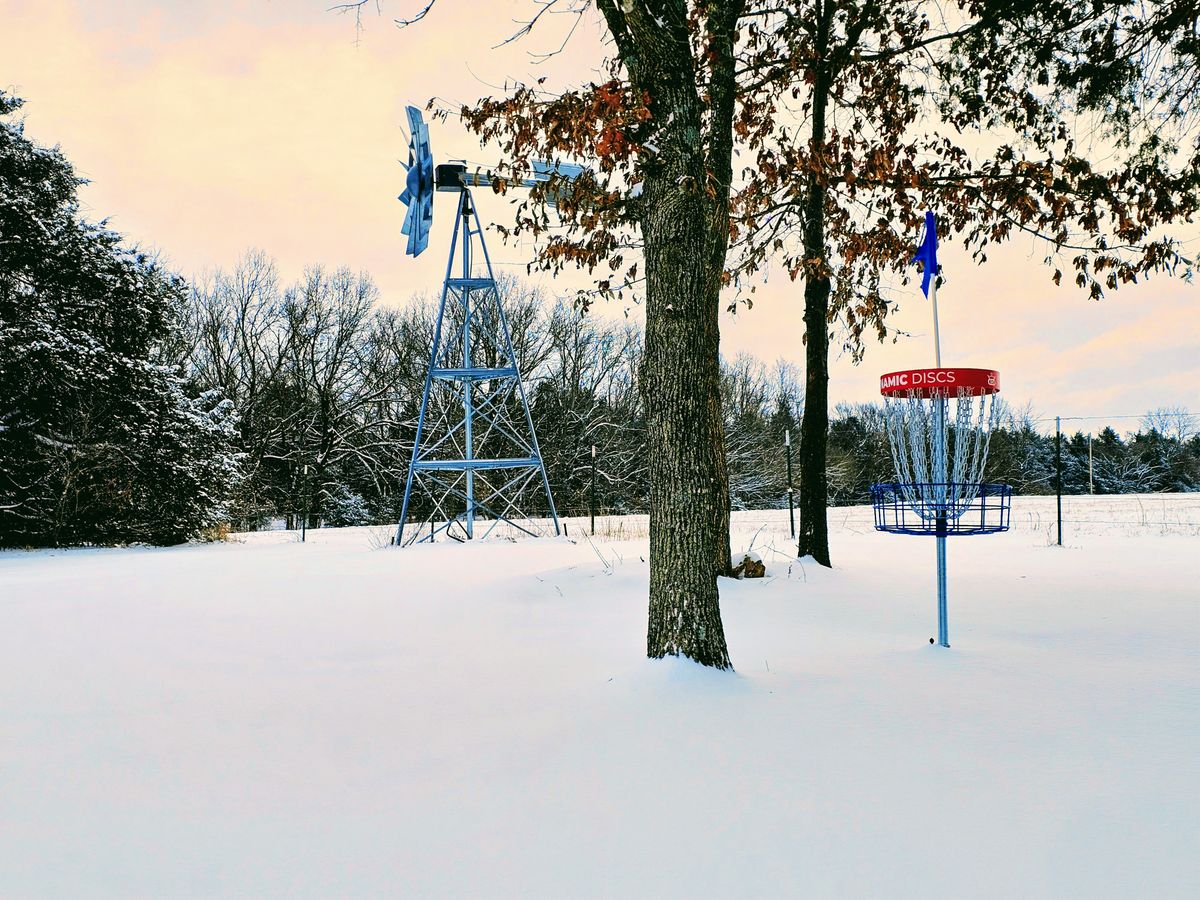 Fresh snow at sunset