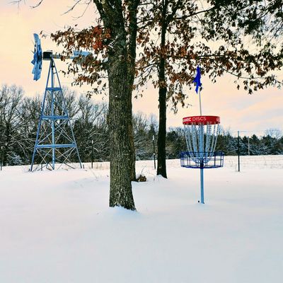 Fresh snow at sunset