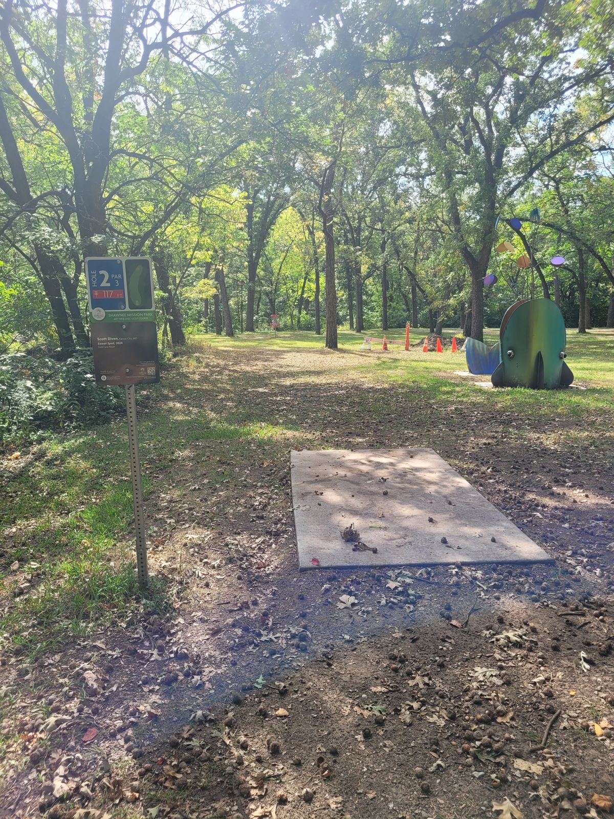 Hole 2 - Basket straight ahead