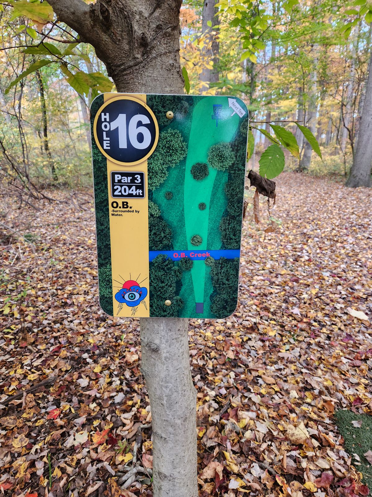 Hole 16 sign