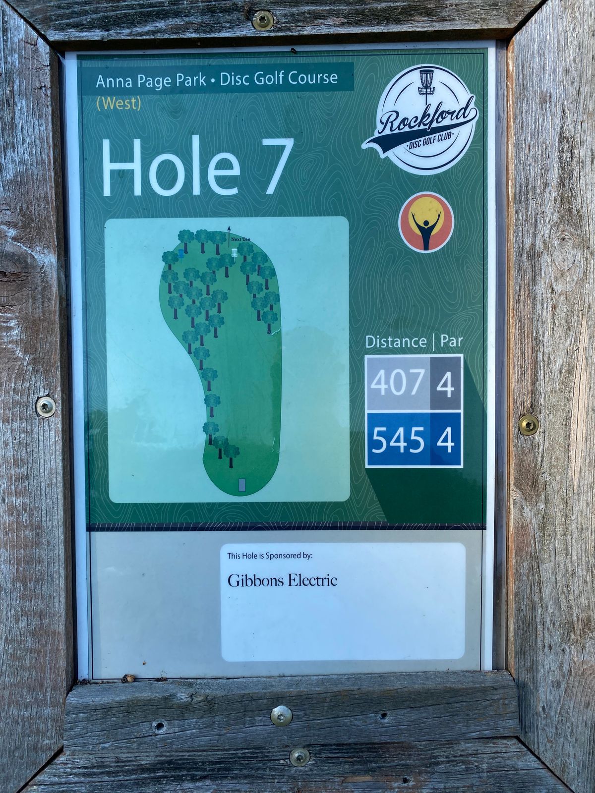 Hole 7 tee sign.