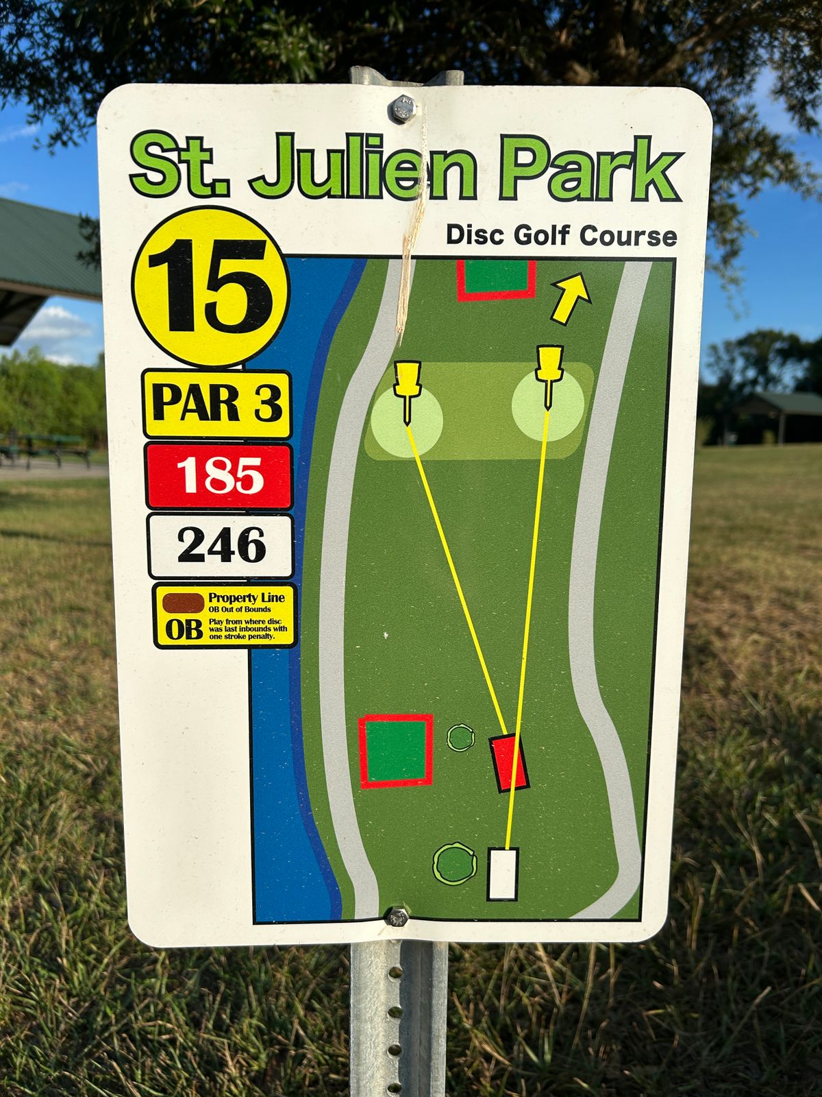 Hole 15 Tee Sign