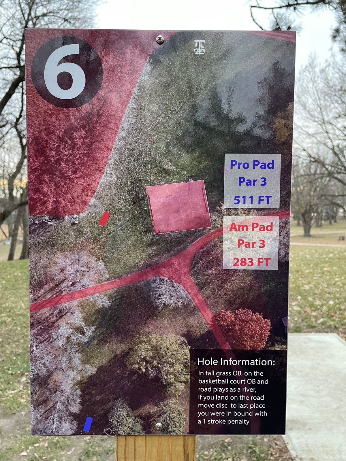 Hole 6 tee sign