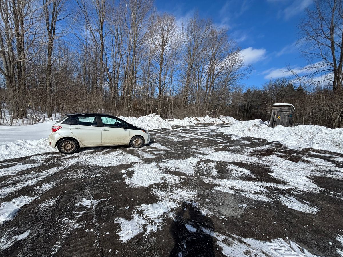 Ploughed parking area after heavy snow