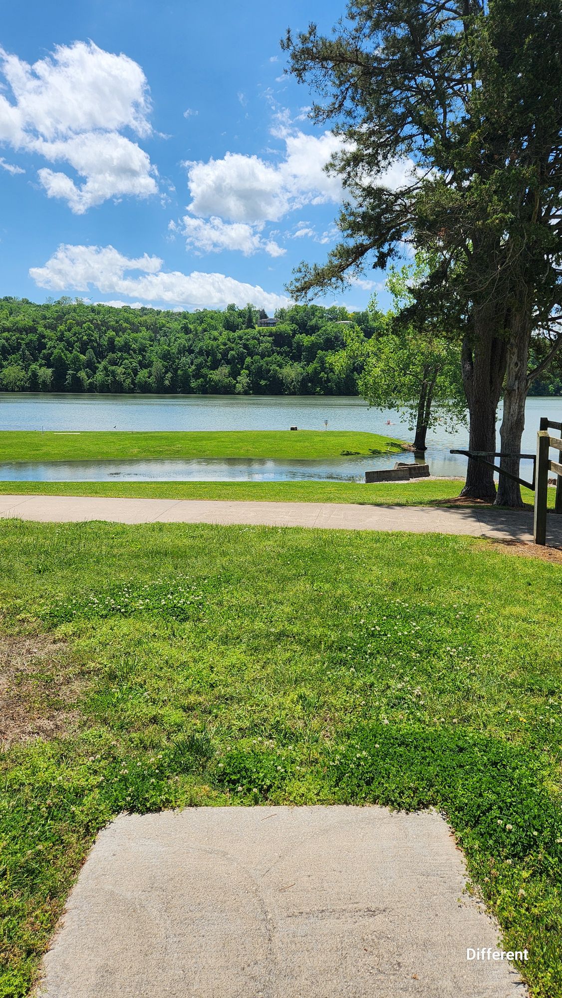 Hole 10. Landing in the water in the bay can be a fairly simple recovery, but water to the right is dredged for boats... lost discs here are usually gone.