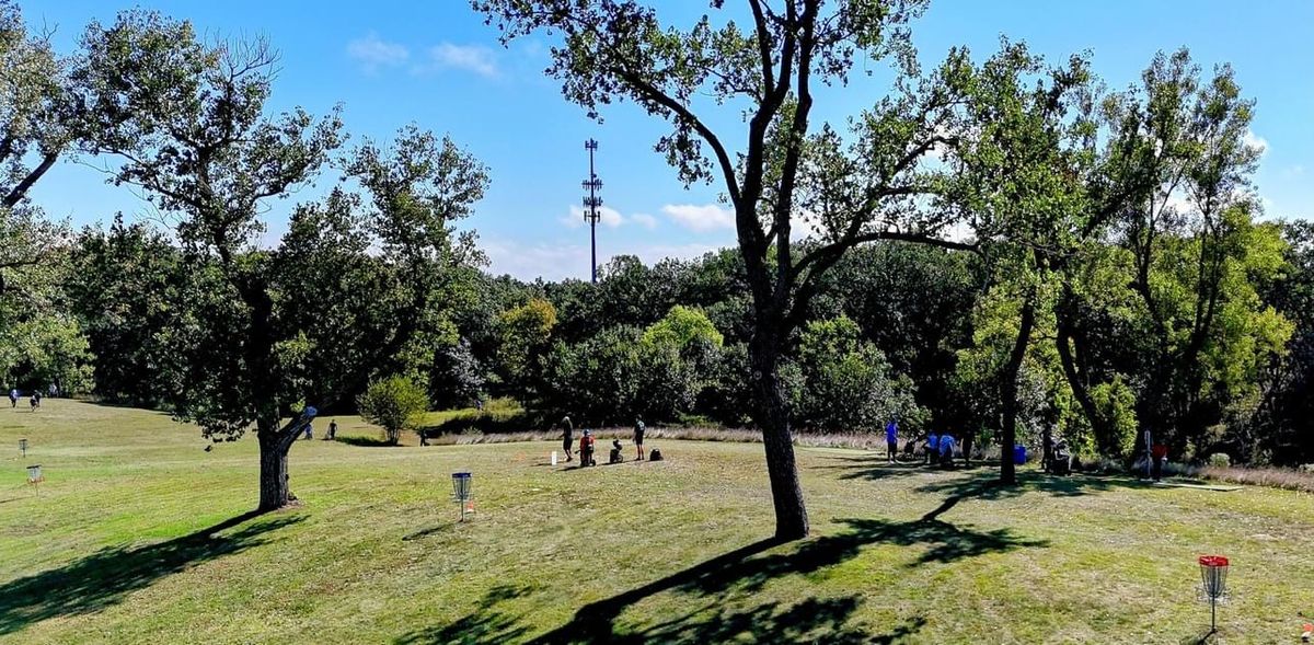Drone shot of top of the hill  where 8,9,17,18  start and end