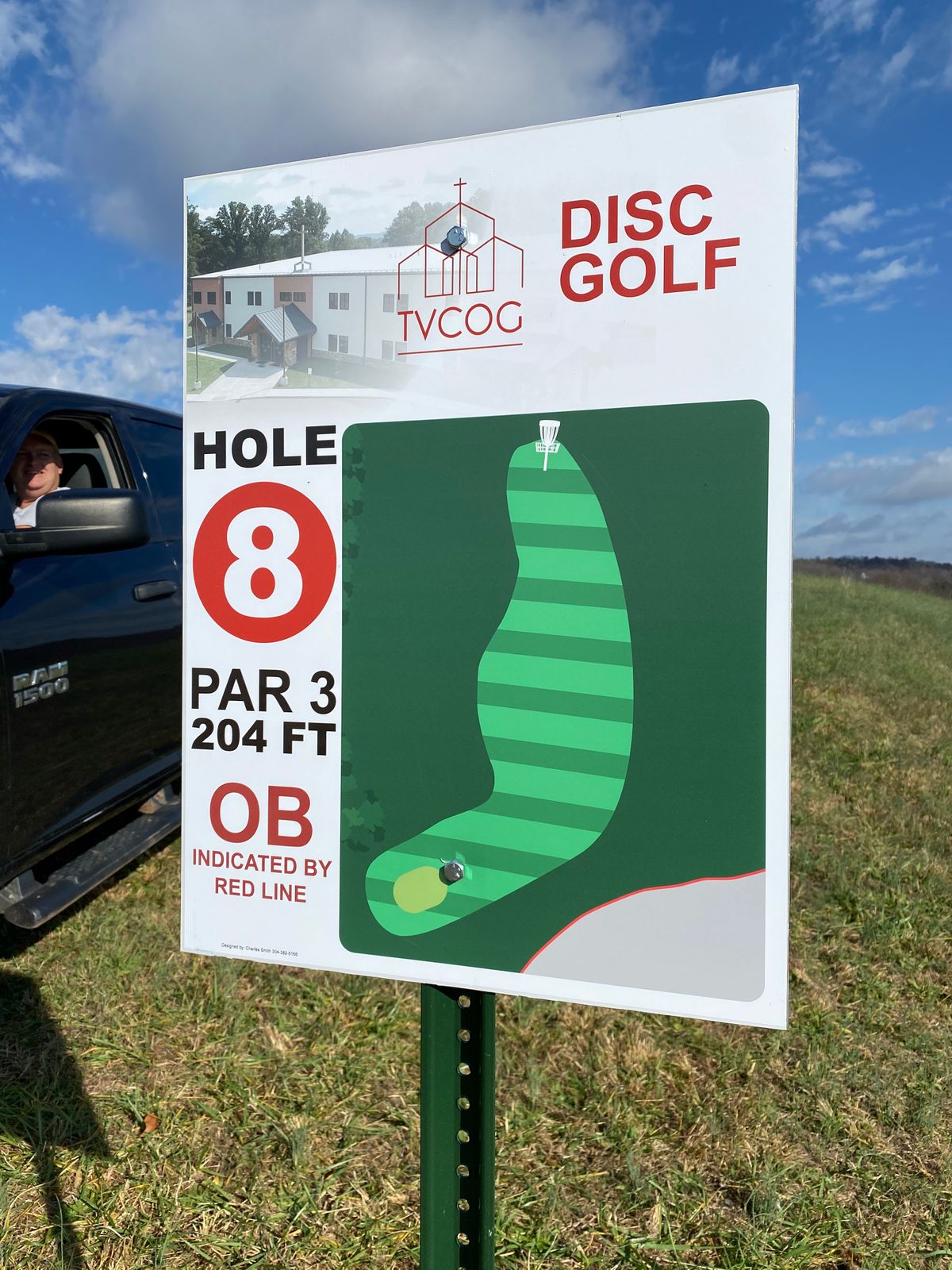 Hole 8 Yardage sign