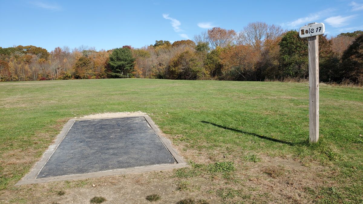 Hole 17. Need to practice that forehand? Let it rip! Wide open with no OB in sight.