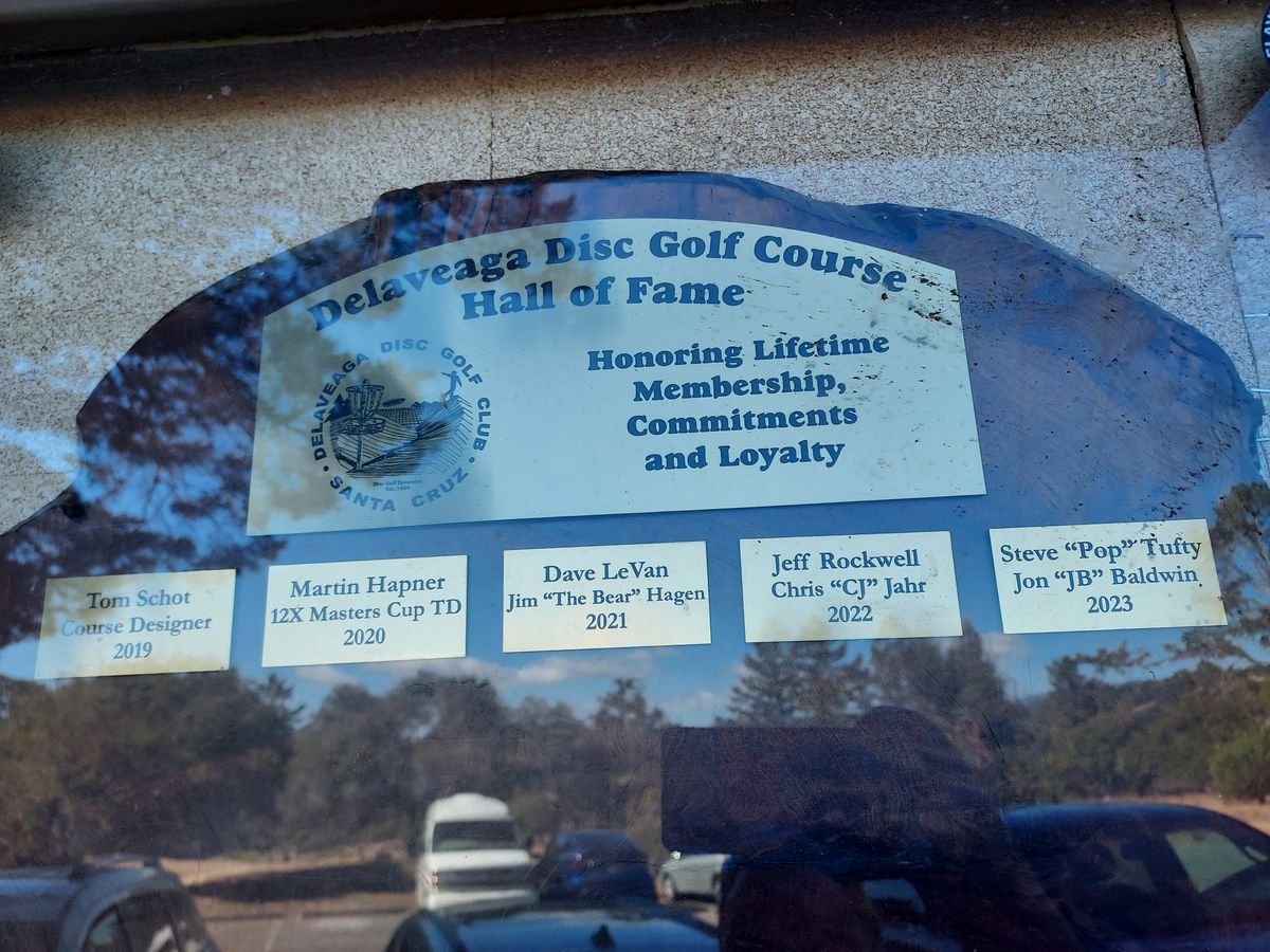 Hall of fame plaque at course