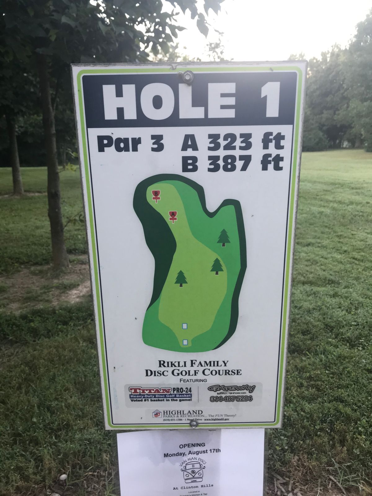 Hole 1; September 5 2020