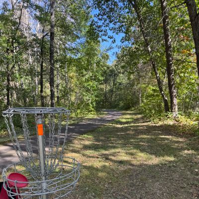 Looking back #3 basket and fairway