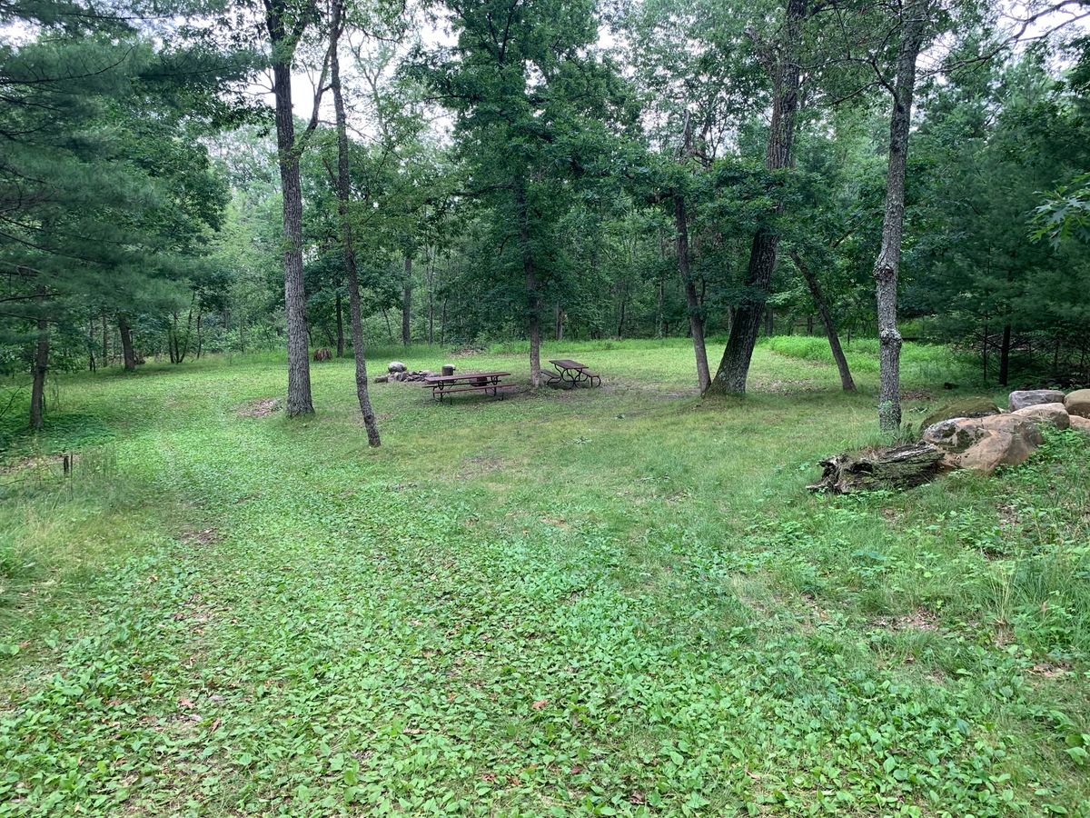 One of the many cool camp sites. This one has water, but is not one of the electric sites.