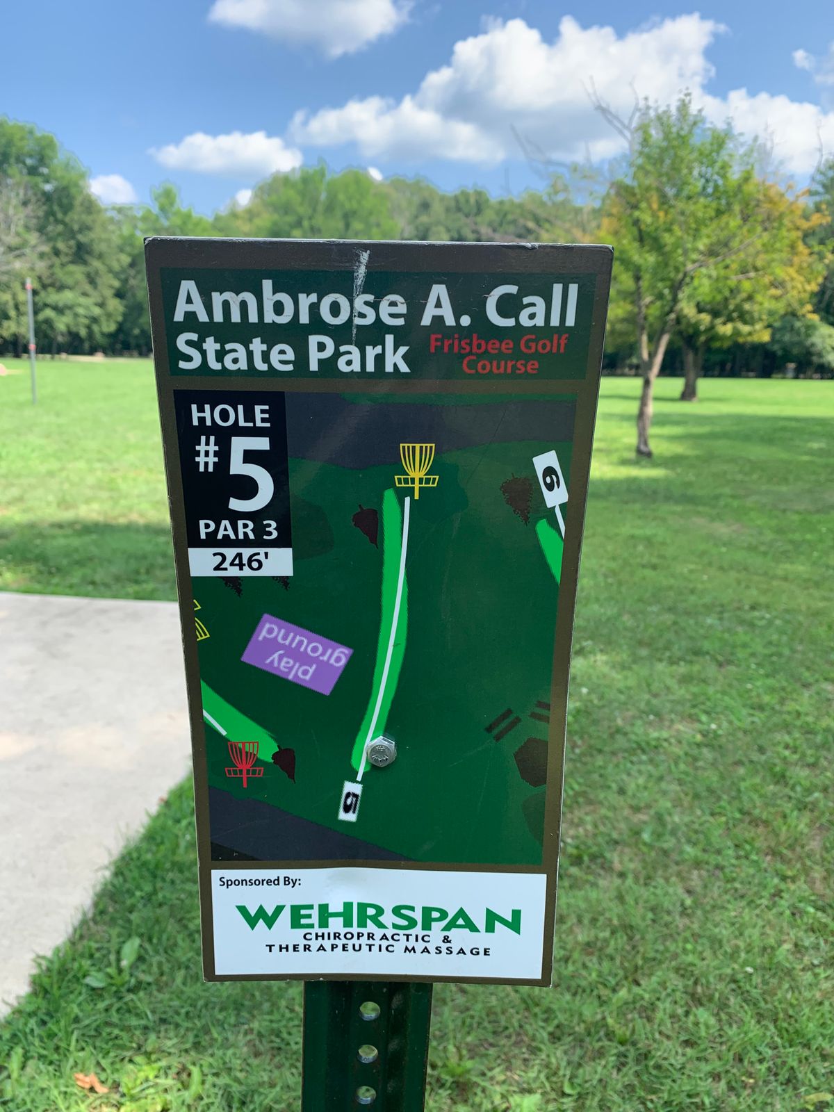 Hole 5 Tee Sign