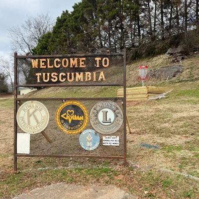 Vintage signage behind hole 5