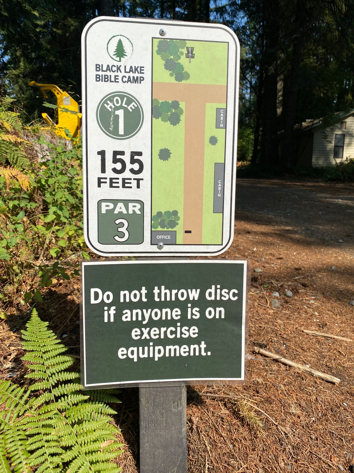 Hole 1 starts right next to the office in the parking lot.
