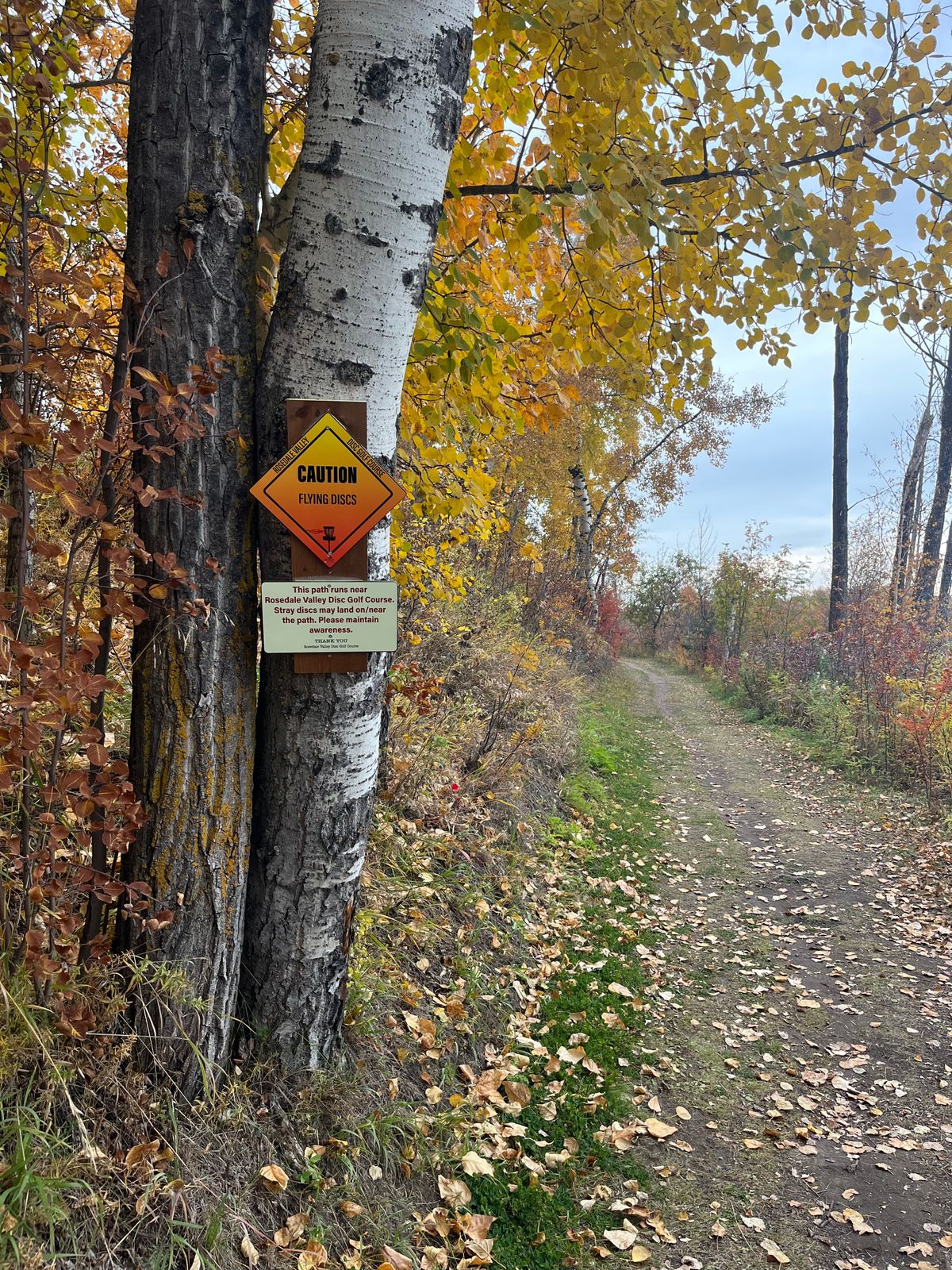 Warning signs on the trail around Elizebeth Lake