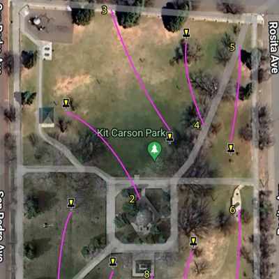 Up to date course layout. Look for the Blue Birds on the concrete.