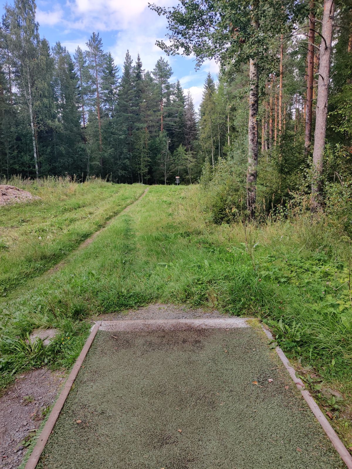 Väylä #18. Lyhyt, ainoa korotettu kori. Mukava lopetus