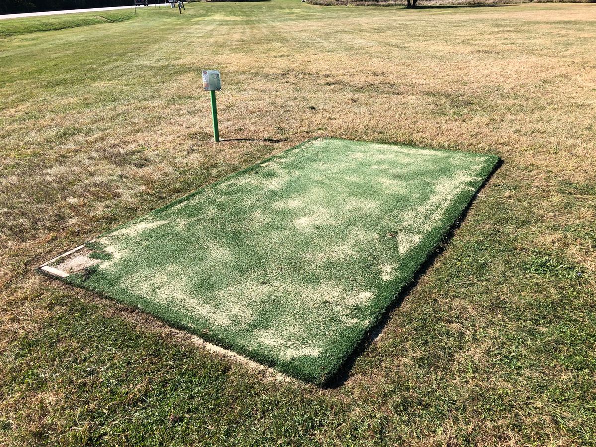 Someone thought it was a good idea to dump sand on all the tee pads