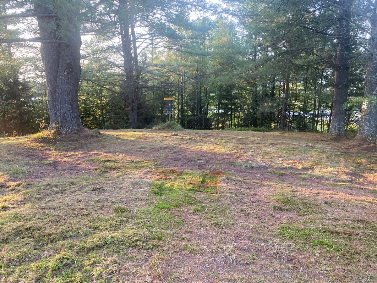 Hole 17 green freshly mowed