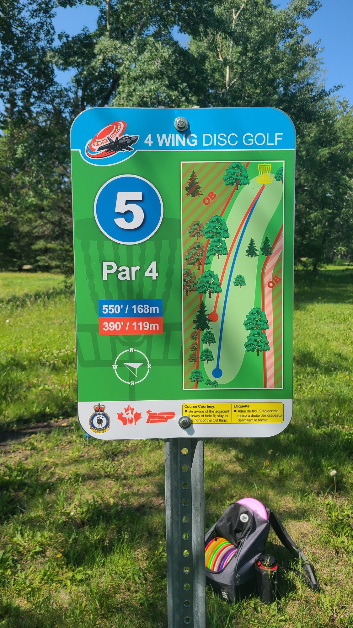 Hole 5 Tee Sign