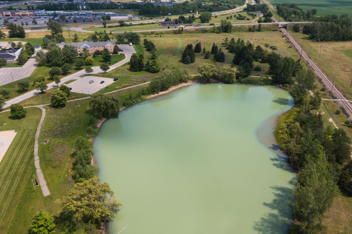 Looking over the first pond.