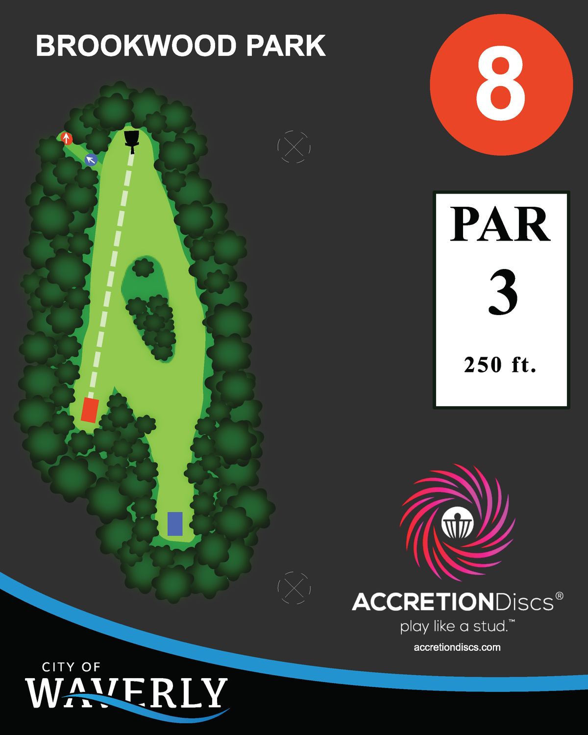 Hole 8 red teepad sign