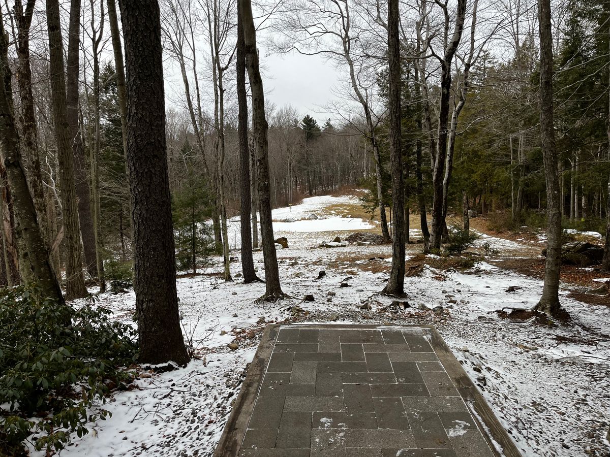 Hole 14 teepad (pond frozen)