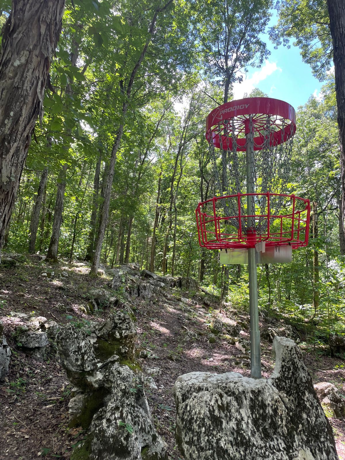 Hole 10 up on a boulder