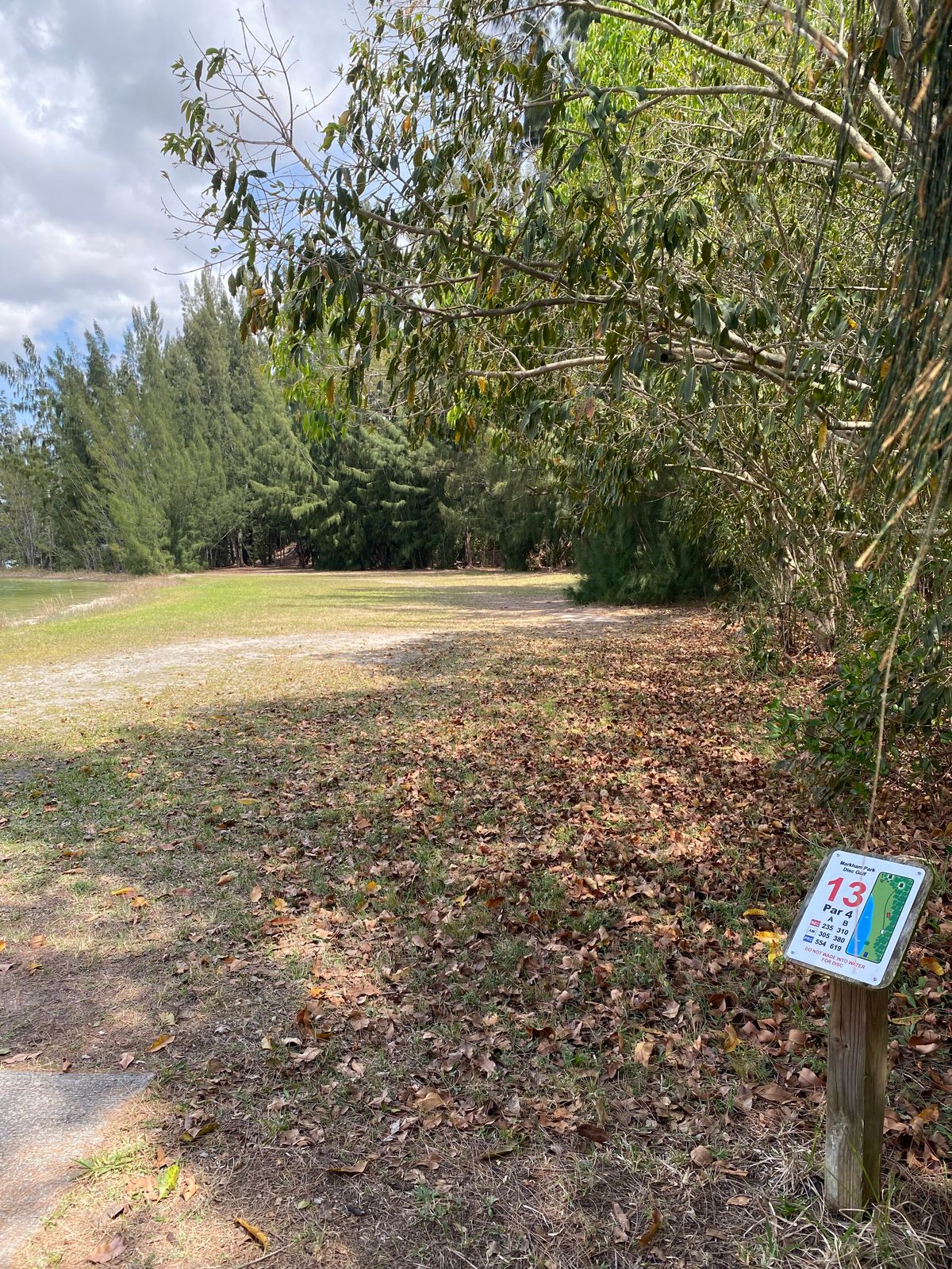 Hole 13 is up in the woods along right side