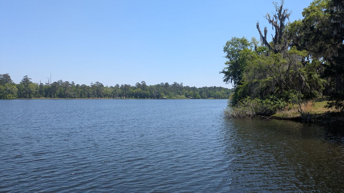 Back side of the boat house tee pad