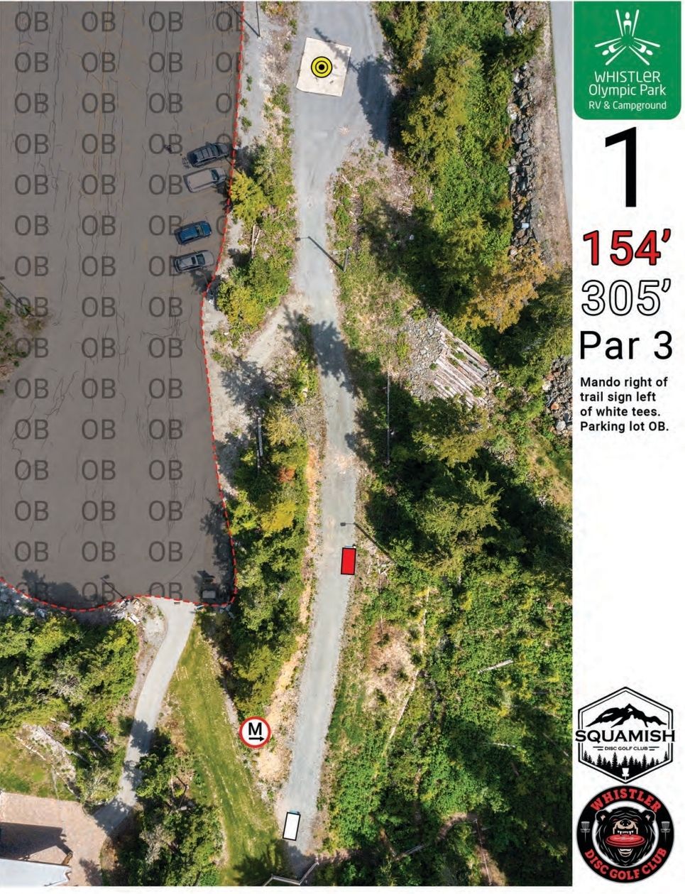 Tee sign for Hole 1.