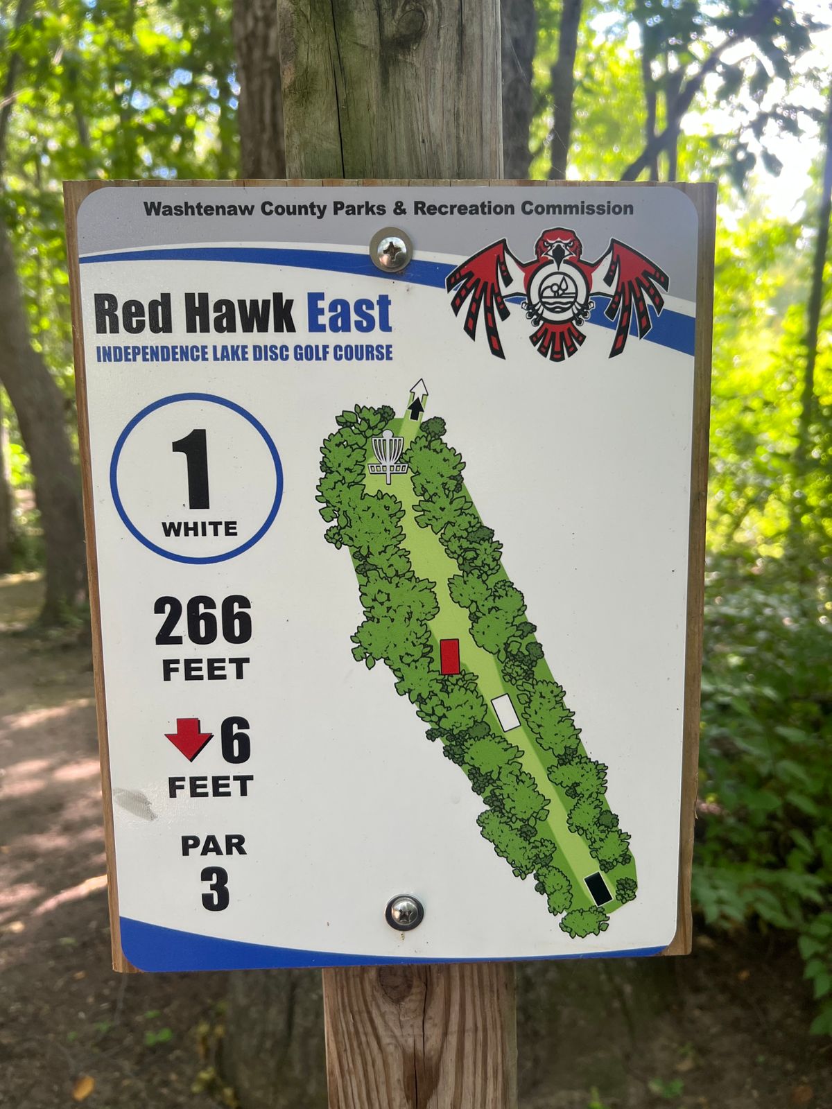 Hole 1 (White) - Hole Sign