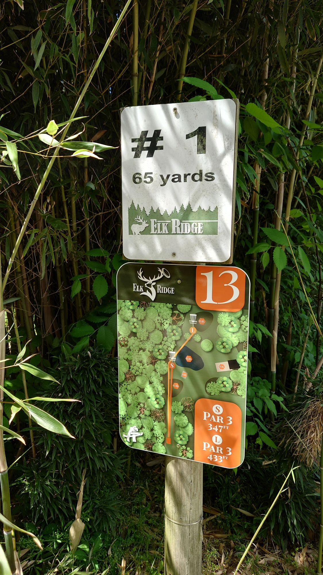 Hole 13 tee sign.