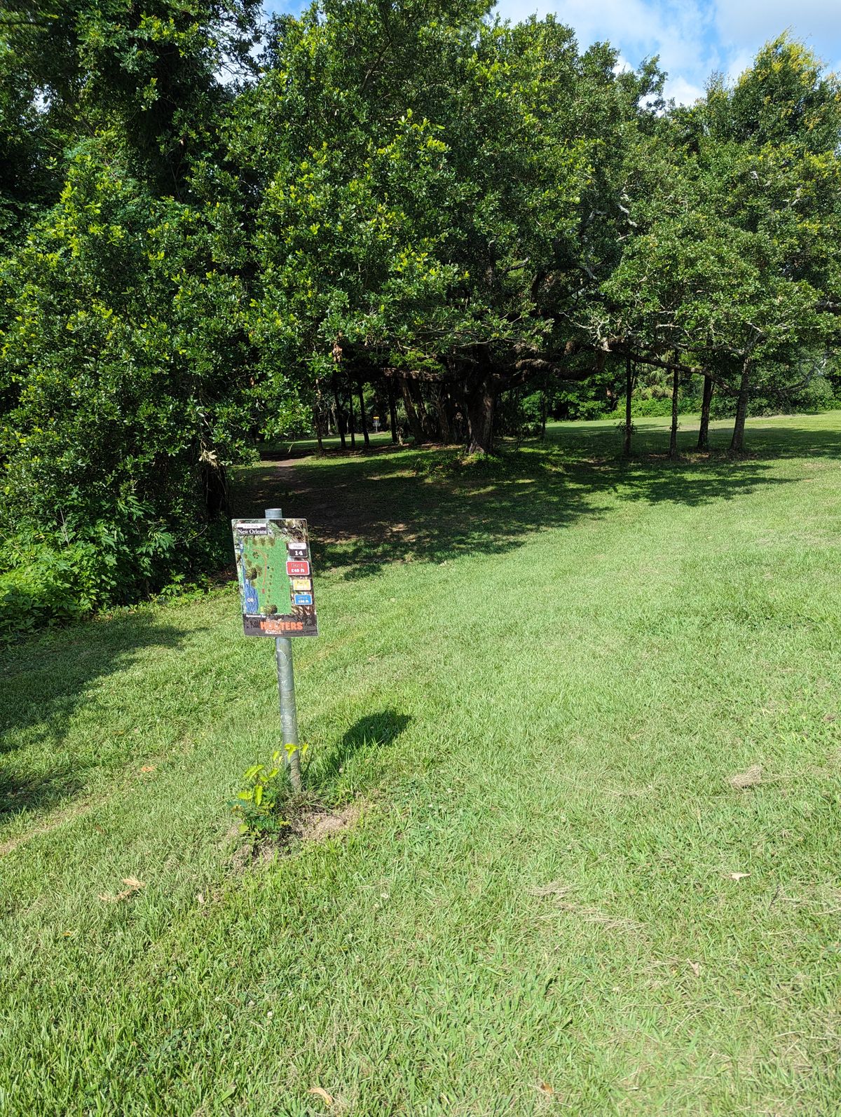 Hole 14 dogleg left from tee