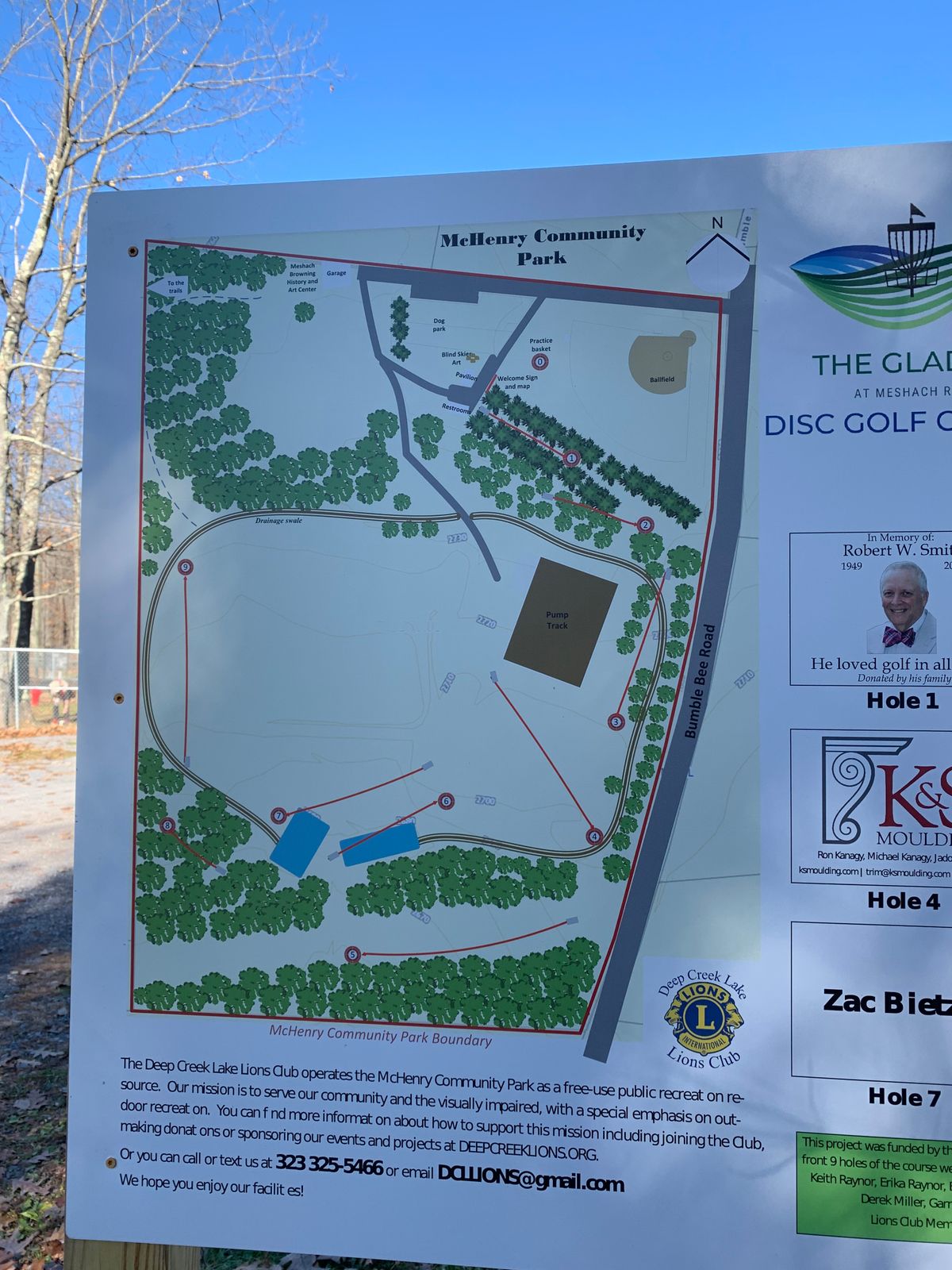 Overview of the 9 hole course