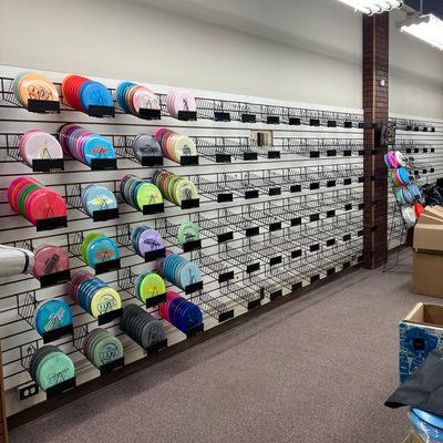 Installing disc display racks!