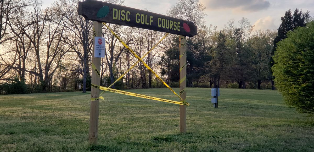 Course signage states temporary closure..