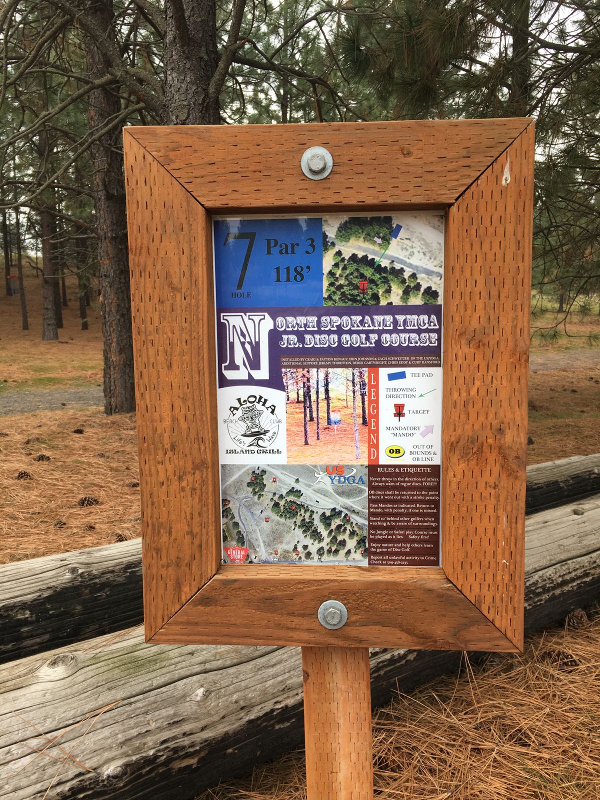 Sign for hole 7
