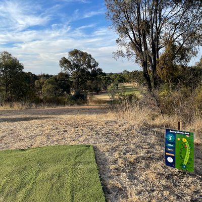 Massive 281m par 4 with a 20+ metre drop in elevation.