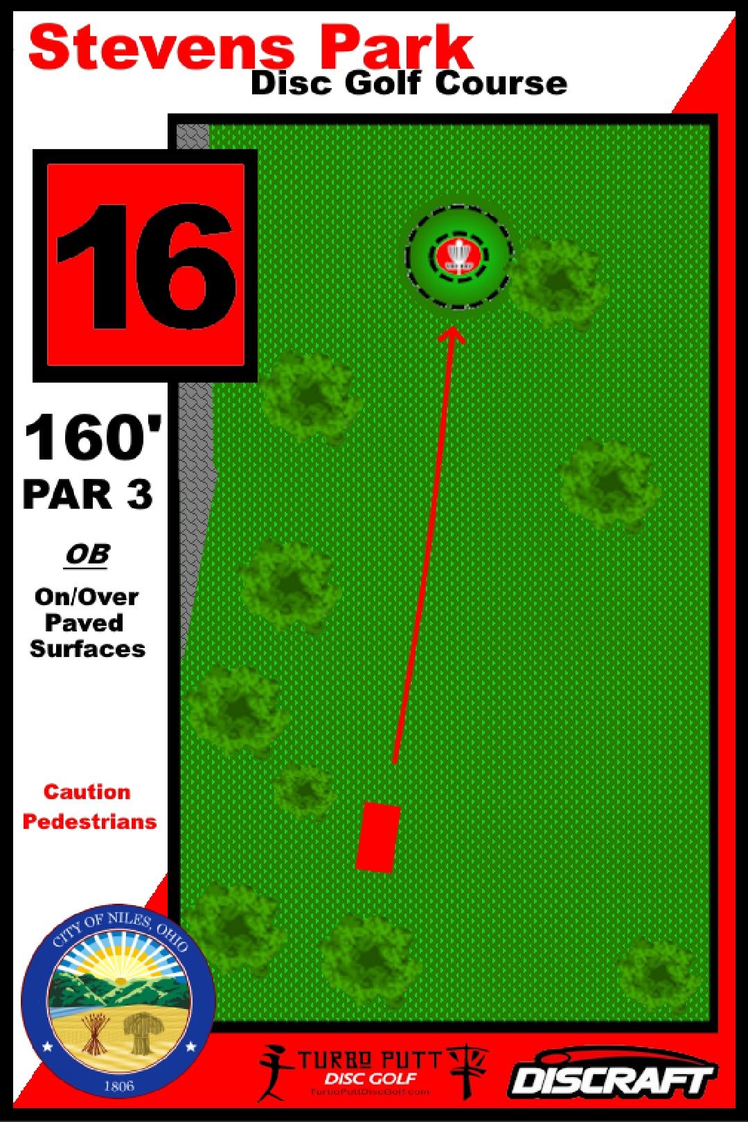 Hole 16 Red Tee Sign
