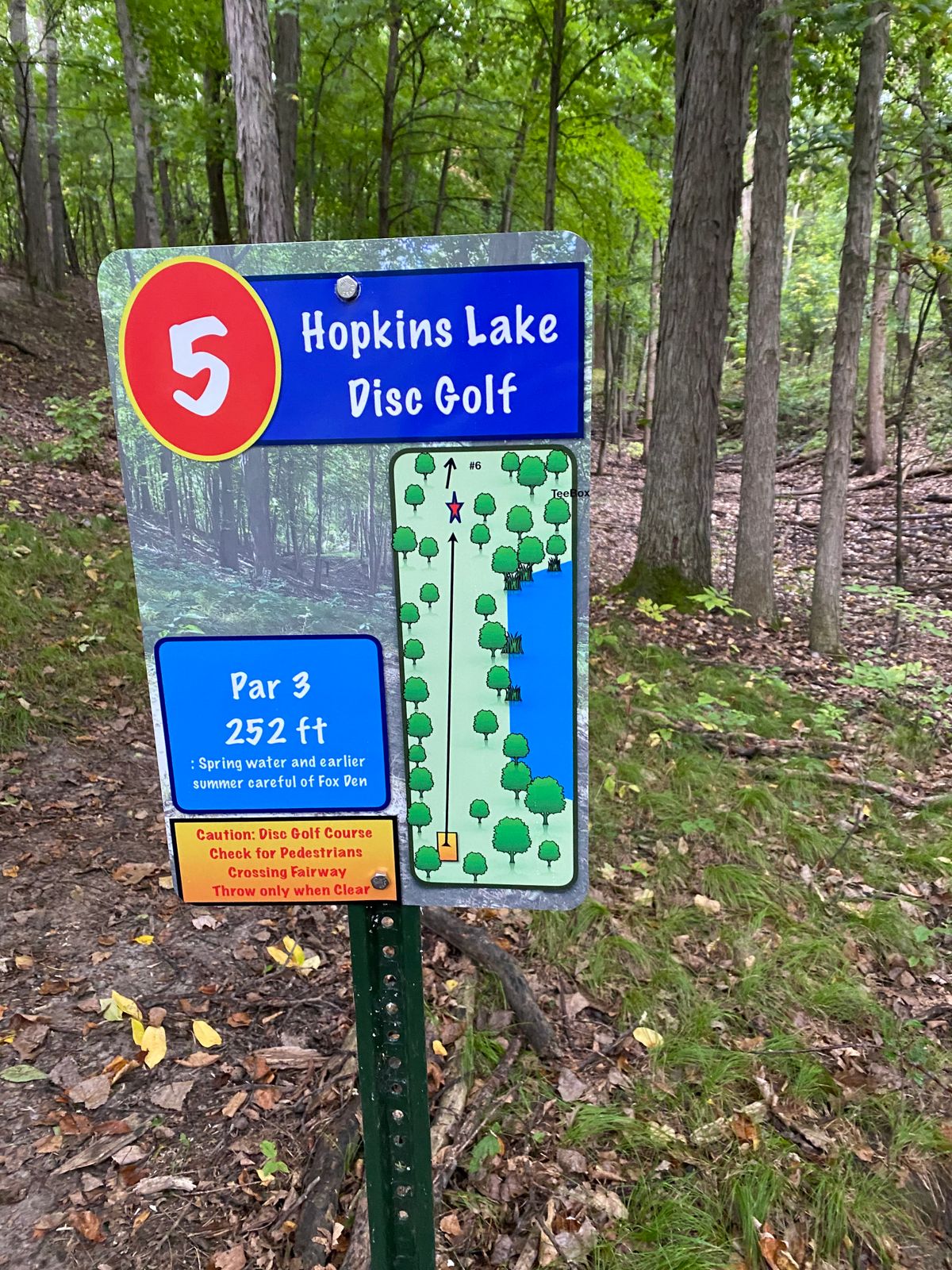 Hole 5 Tee Sign.