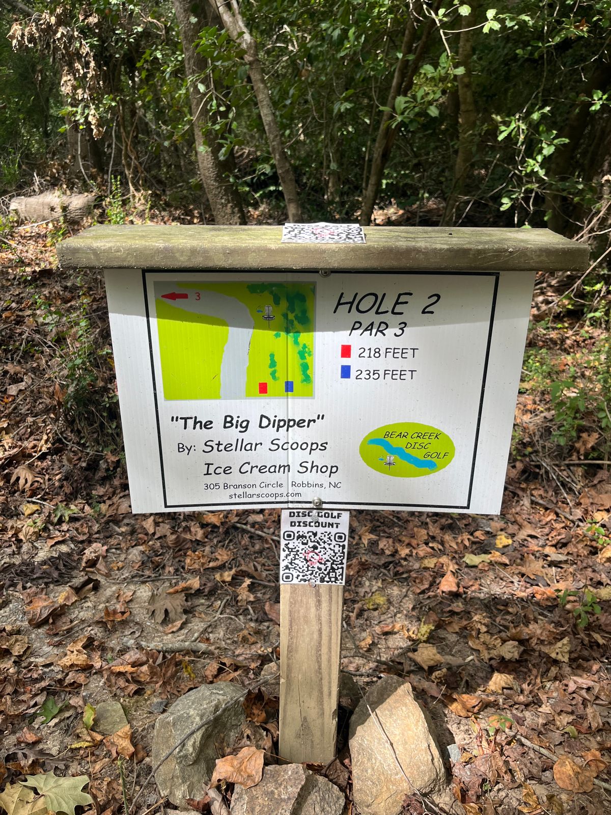 Hole 2 sign