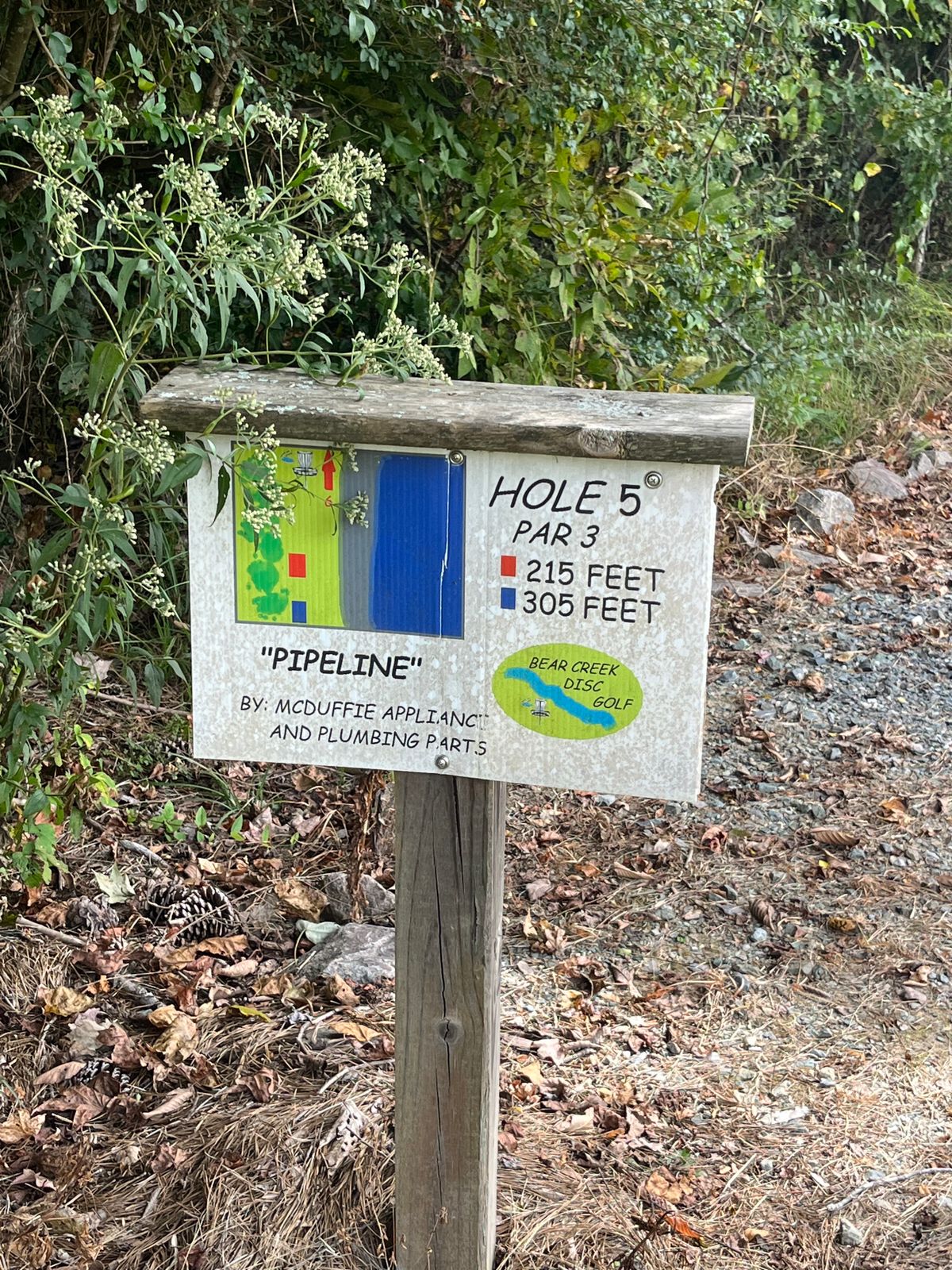 Hole 5 sign
