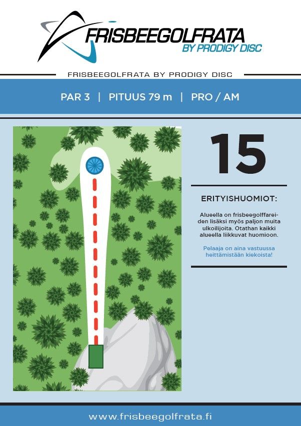 Tupuri väylä 15 Par 3 79m alamäkeen